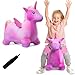 VangeBow Unicorn Bouncy Horse Toys for 1 2 3 4 5 Year Old Girl Gift Plush Unicorn Ride On Bouncy Animal for Toddlers 13 Indoor Outdoor Inflatable Hopping Toys for Girl Birthday Gift Pump Included - Image 2