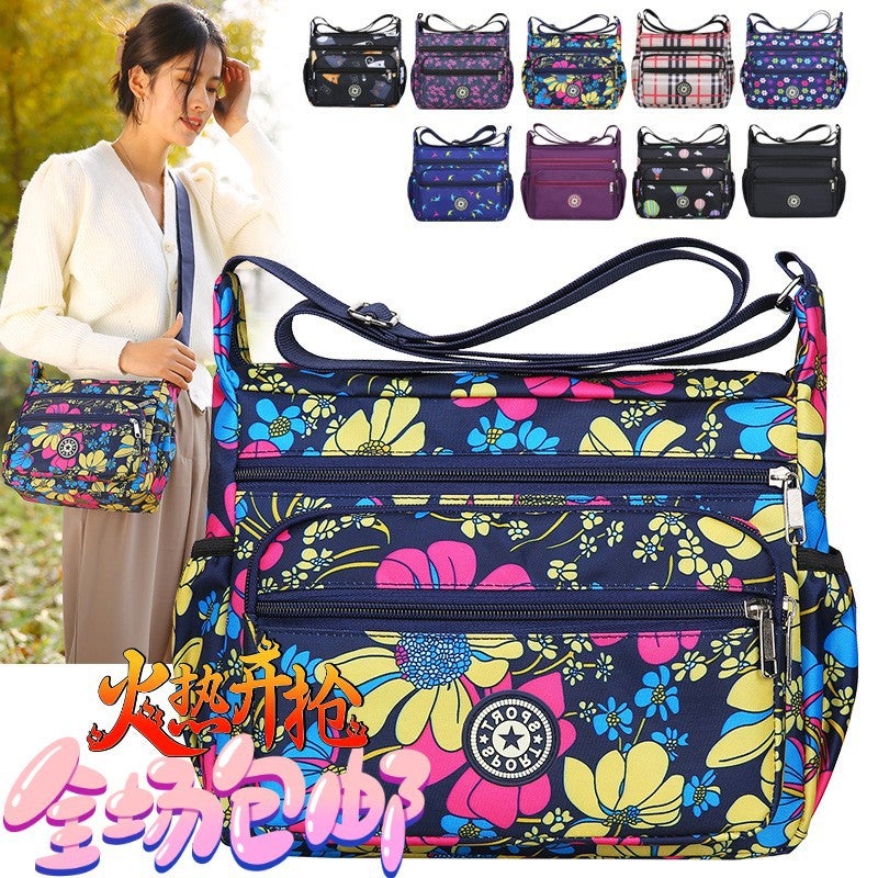 New Oxford Cloth Large Capacity Practical Middle-Aged Women'S Bag For Mother Shoulder Crossbody Bag Flower Cloth Bag Stall Bag - Image 2