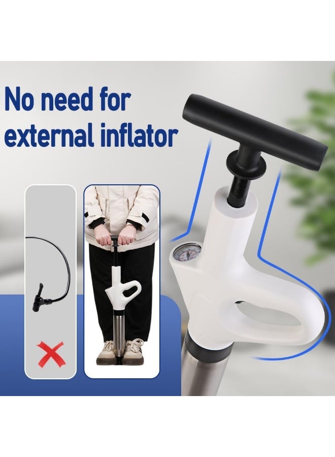 YelaJoy 6 PCS Toilet Plunger, Plungers for Bathroom Clogged with High Precision Pressure Gauge, Auger Clog Remover Tool, Plumbing Snake for Unclog Declogger Unclogging Snakes, Best Power Heavy Duty Unclogger (White) - Image 5