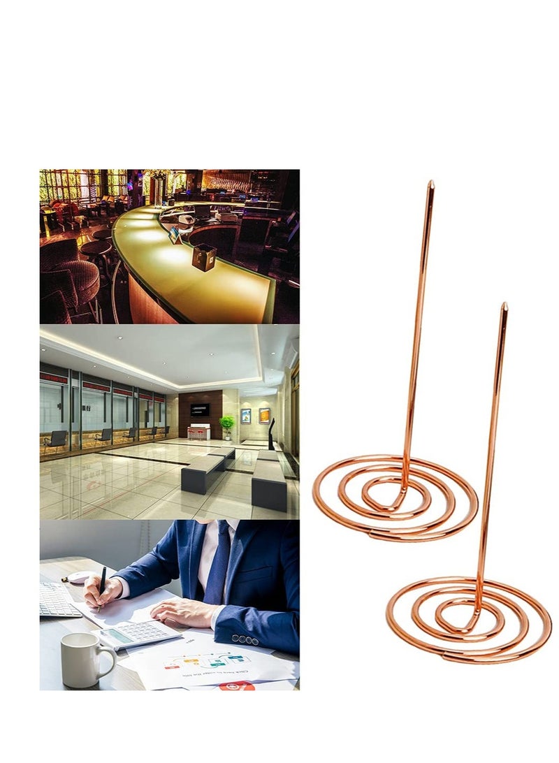 Generic Desk Receipt Holder Straight Rod Check Spike Memo Clip Bill Fork Stick Paper for Office Restaurant, 2 Pcs  - Image 2