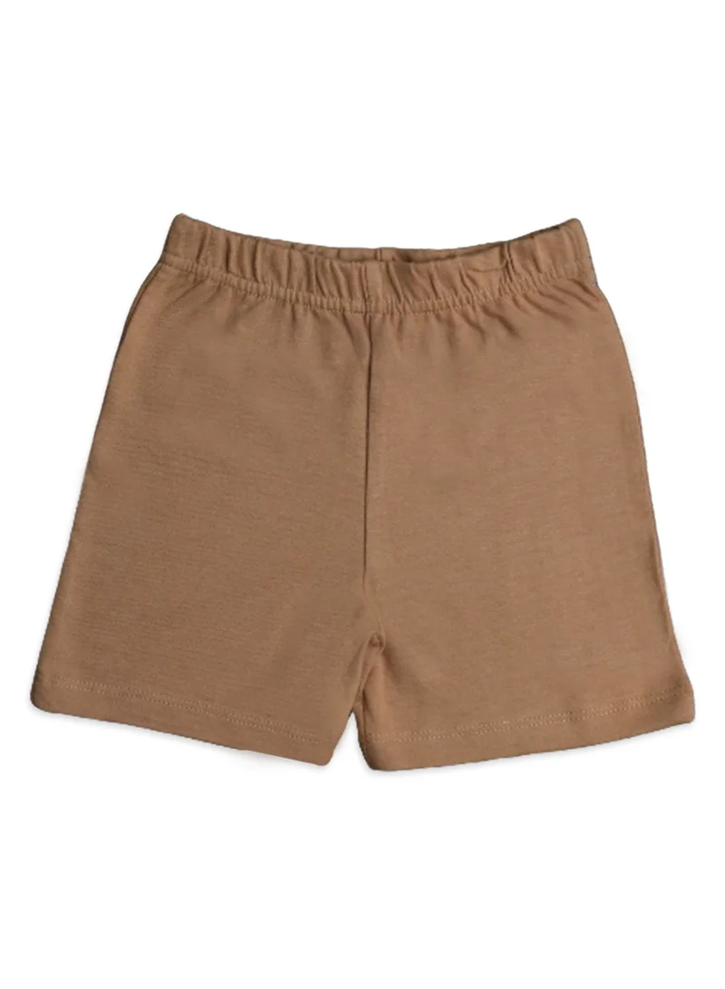 Luay Leave,Brown,Black 100% Organic Cotton Ultra soft fabric Baby Toddler Boys & Girls Shorts Cotton Linen Summer Loose Shorts Combo Pack Elastic Waist Solid Jogger Short Pants  | Best Price UAE