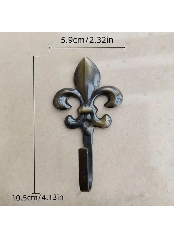 2 Pcs Vintage Metal Wall Hooks Elegant Floral Design for Towels Robes Cookware Storage - Image 4