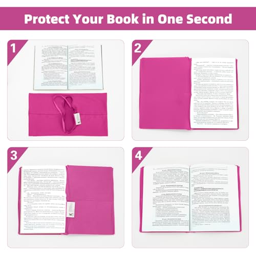 KICNIC Colored Book Covers 7 Pack, 6x9 Inch Stretchable Book Sox Suitable for Most Hardcover Books, Up to 8.5 Inch x 9.5 Inch, Washable, Reusable Textbook Covers with Label Sticker - Image 5