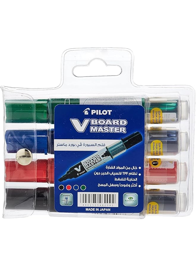 بايلوت مجموعة أقلام السبورة البيضاء Board Master، مكونة من 4 قطع، متعددة الألوان - Image 1