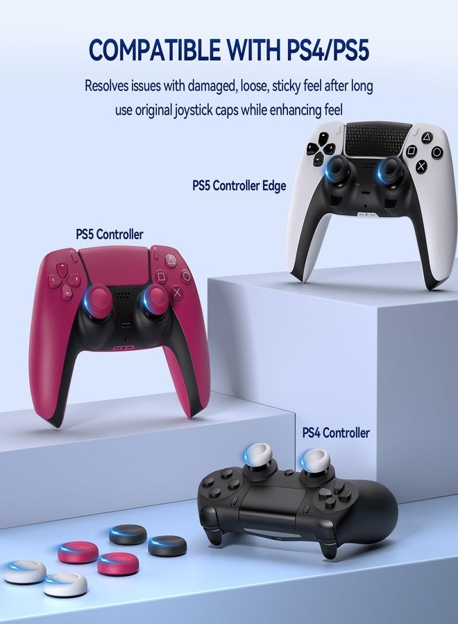 نيودري أغطية بديلة لعصا التحكم من نيوديري لأجهزة تحكم PS4/PS5، أغطية مقابض الإبهام لأجهزة PS5/PS4، مقاومة للالتصاق، مقاومة للانزلاق، مقاومة للخدش، مقاومة لبصمات الأصابع، أغطية عصا التحكم لأجهزة PS4/PS5 - (12 قطعة) - Image 3