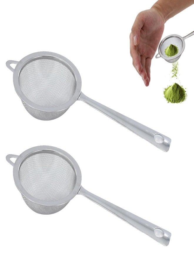 MVVM 2 Pcs Matcha Sifter, Stainless Steel Matcha Sieve Hand Small Mini Tea Strainer Fine Mesh, Eliminate Clumps In Matcha Green Tea Powder - Image 1