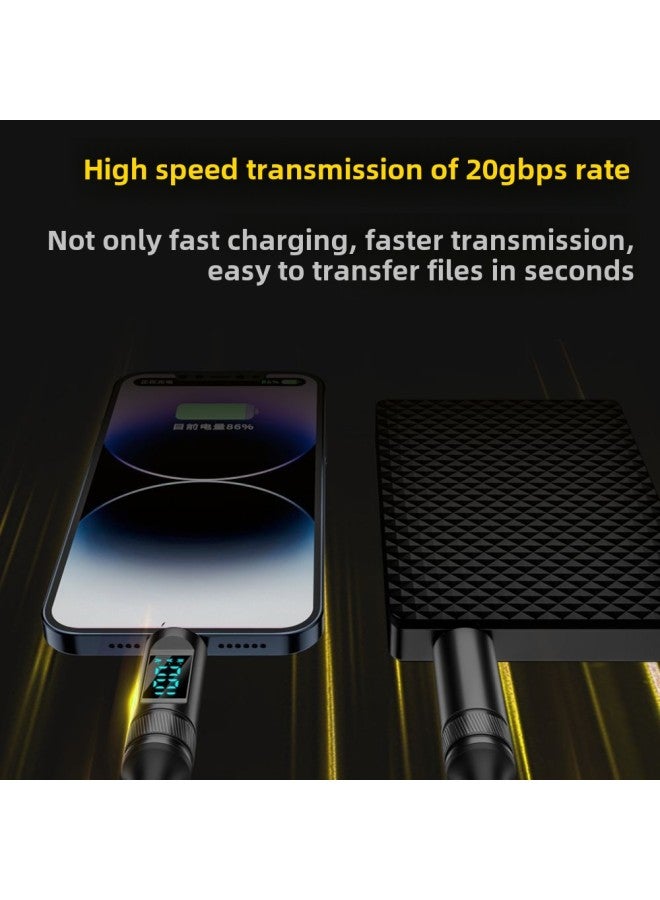 20GB Dual-Type-C Full-function Digital Display Data Cable Mobile Phone Laptop PD3.1 Fast Charging Audio And Video Cable-Color:Digital Line C Male-c Male Black 1m - Image 5