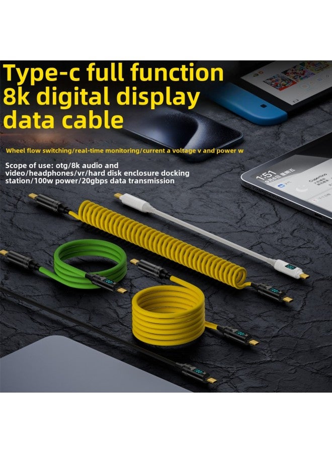 20GB Dual-Type-C Full-function Digital Display Data Cable Mobile Phone Laptop PD3.1 Fast Charging Audio And Video Cable-Color:Digital Line C Male-c Male Black 1m - Image 2