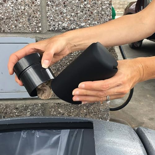 TANTRA Black Car Dustbin Small - All Cars Accessories, Car Trash Bins with Lid, Perfect Size Fits Car Cup Holder in Console Or Door - Discreet Trash Management, Plastic, Carbon Black, Swing-Lid - Image 5