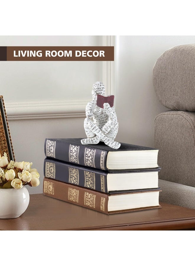 هومستر ديكور المنزل قراءة اللب تمثال المفكر المرأة ديكور غرفة النحت الحديث ديكور الملخص على الرف مكتب غرفة المعيشة غرفة النوم، 7x6.5x11 سم - Image 4