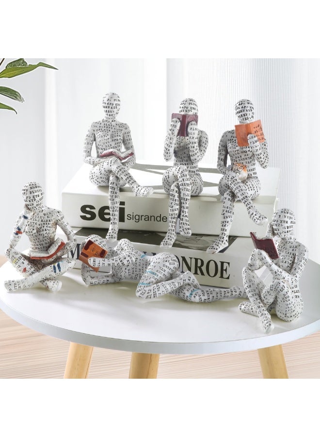 هومستر ديكور المنزل قراءة اللب تمثال المفكر المرأة ديكور غرفة النحت الحديث ديكور الملخص على الرف مكتب غرفة المعيشة غرفة النوم، 7x6.5x11 سم - Image 2