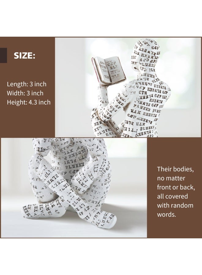 هومستر ديكور المنزل قراءة اللب تمثال المفكر المرأة ديكور غرفة النحت الحديث ديكور الملخص على الرف مكتب غرفة المعيشة غرفة النوم، 7x6.5x11 سم - Image 3