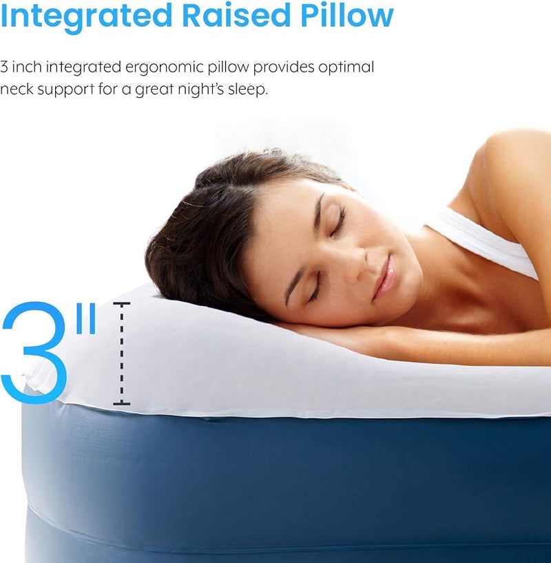 اكتيف ايرا سرير هوائي فاخر من نوع Active Era Premium Air Bed – مقاس واحد، مزود بمضخة كهربائية مدمجة ووسادة متكاملة، مناسب للاستخدام في المنزل أو أثناء السفر. - Image 4