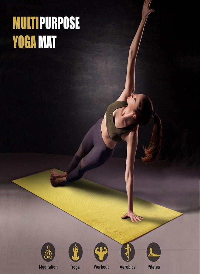 OBSESSIONS Anti-Slip PVC Yoga Mat,5mm Sports Mat, Solid Yoga Mat with Carrying Strap (W) 80 X (L) 200(cm)_Purple - Image 5