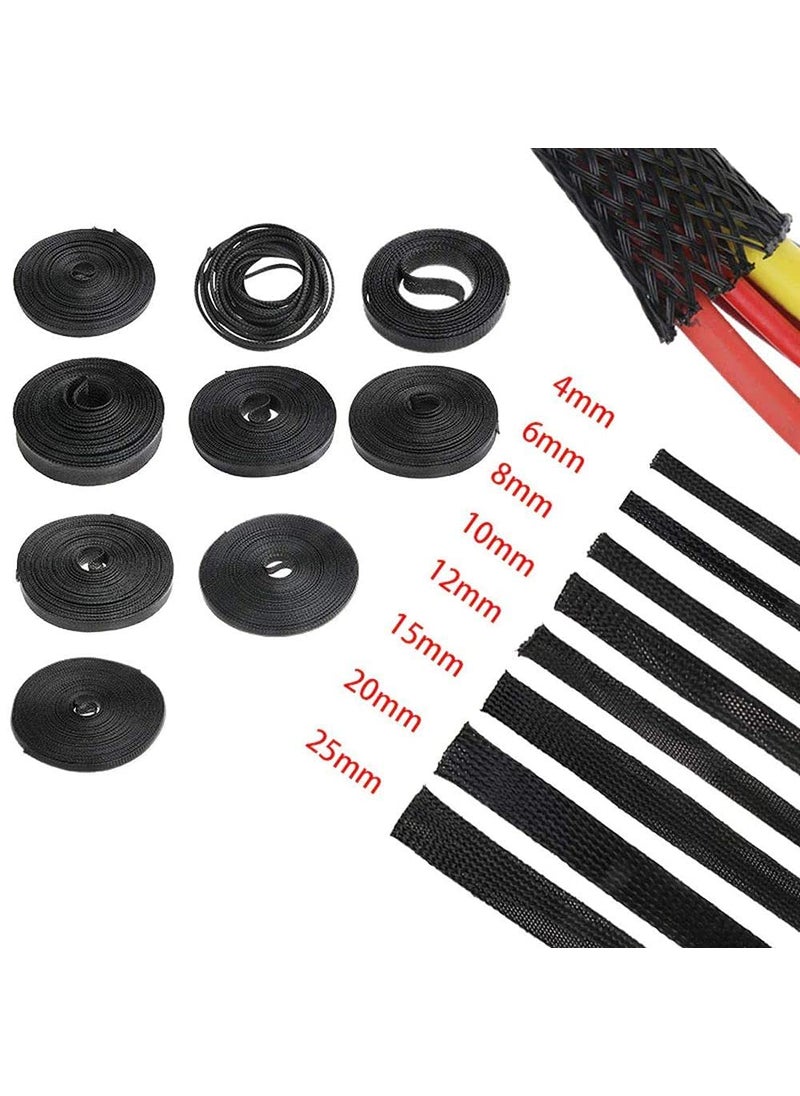 DIY Crafts DIY Crafts CTDIYHI46095 510M Black Insulated Braid Sleeving 24681012152025mm Tight PET Wire Cable Protection Expandable Cable Sleeve Wire Gland  - Image 2