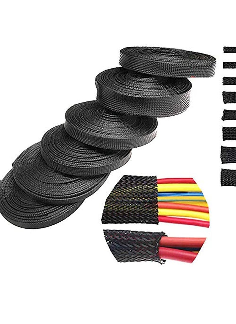 DIY Crafts DIY Crafts CTDIYHI46095 510M Black Insulated Braid Sleeving 24681012152025mm Tight PET Wire Cable Protection Expandable Cable Sleeve Wire Gland  - Image 1