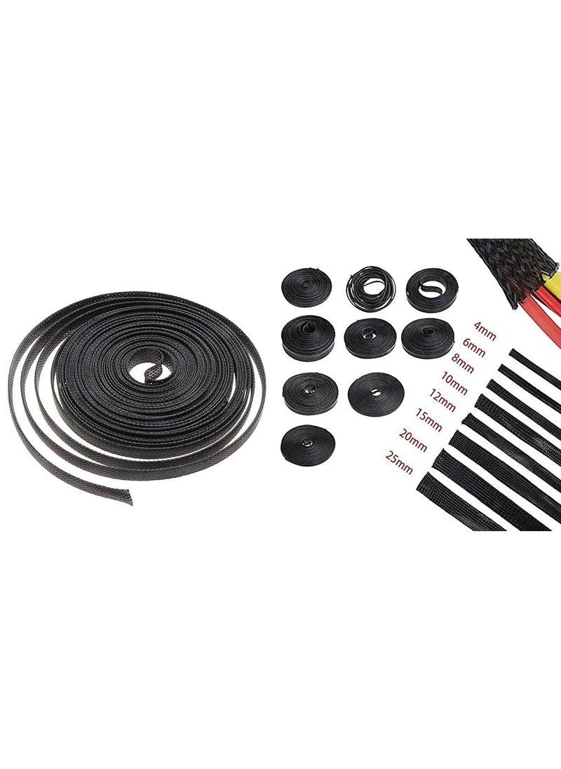 DIY Crafts DIY Crafts CTDIYHI46095 510M Black Insulated Braid Sleeving 24681012152025mm Tight PET Wire Cable Protection Expandable Cable Sleeve Wire Gland  - Image 4