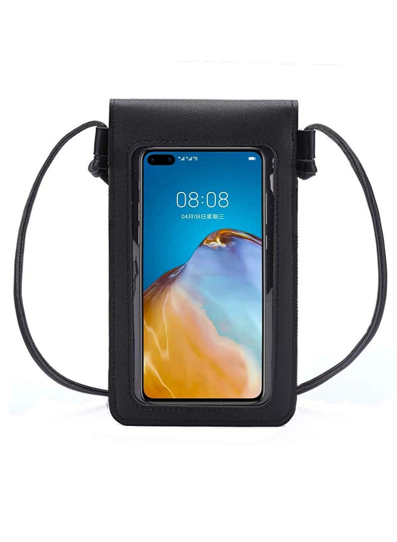 Stylish Touch Screen Crossbody Phone Purse for Women, Lightweight PU Leather Mini Bag with Adjustable Strap (7.7"X4.5")  - Image 1