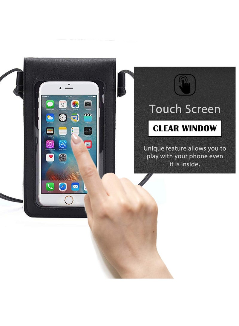 Stylish Touch Screen Crossbody Phone Purse for Women, Lightweight PU Leather Mini Bag with Adjustable Strap (7.7"X4.5")  - Image 3