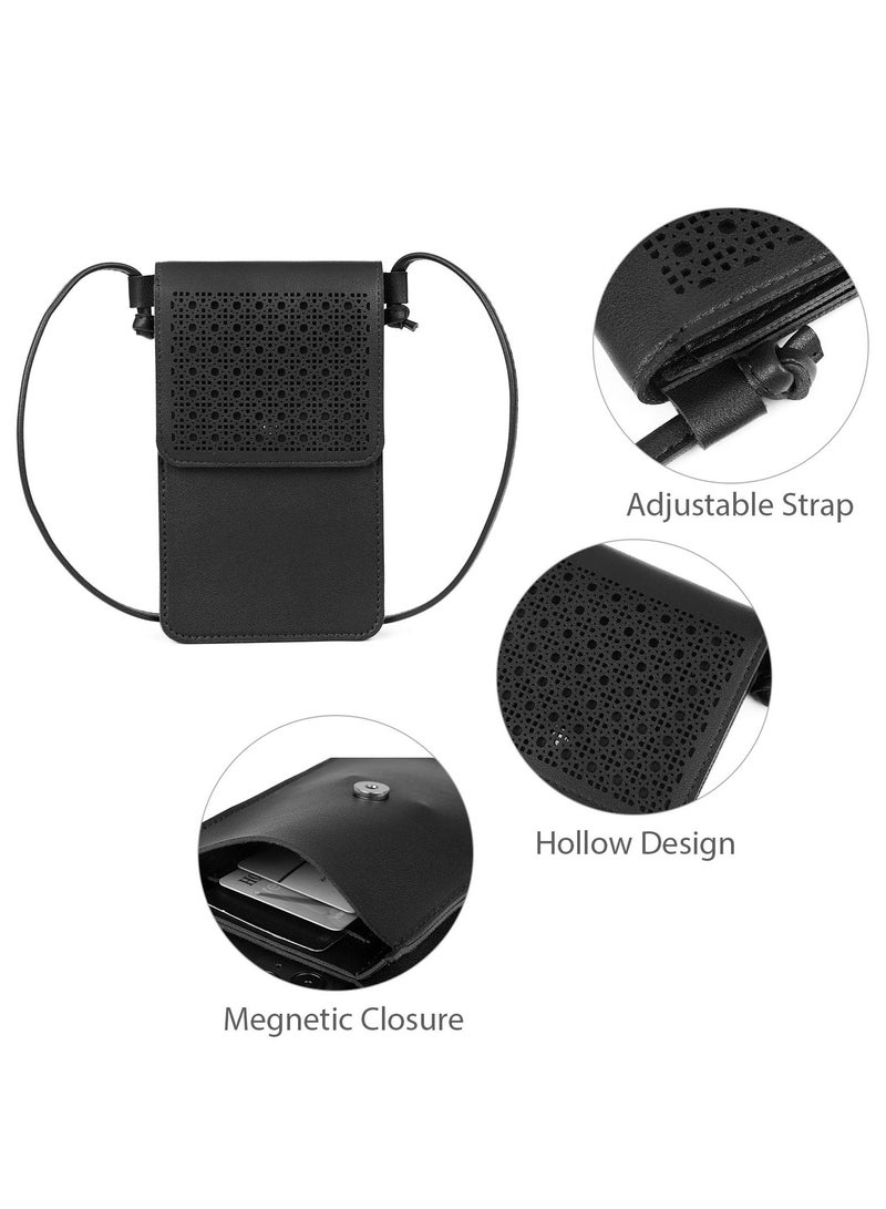 Stylish Touch Screen Crossbody Phone Purse for Women, Lightweight PU Leather Mini Bag with Adjustable Strap (7.7"X4.5")  - Image 4