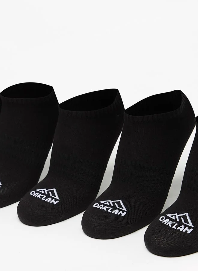OAKLAN Men's Logo Print Ankle Length Sports Socks - Set of 5