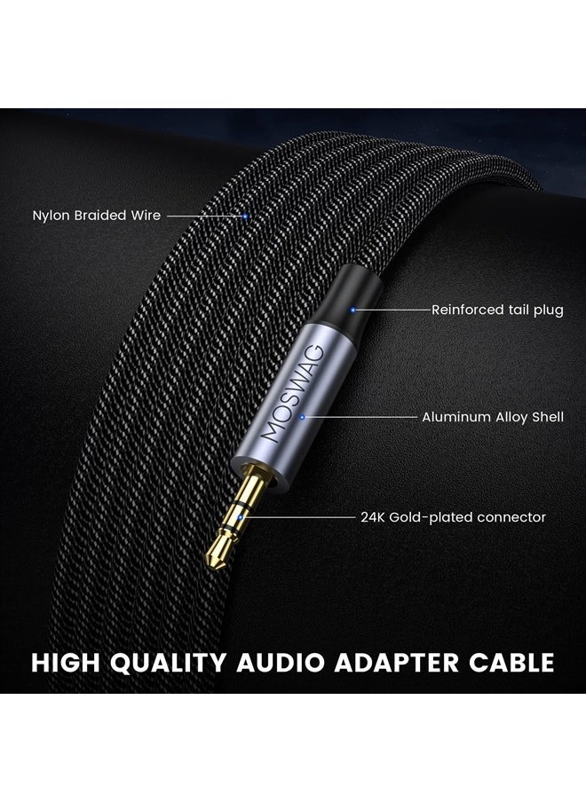 MOSWAG - 2.5mm Male to 3.5mm Female Stereo Audio Jack Adapter,2.5mm Balanced Male to 3.5mm Stereo Female Jack Plug Cable for Astell&Kern AK240 AK380 AK320 onkyo DP-X1 FIIO X5III XDP-300R iBasso DX200 - Image 1