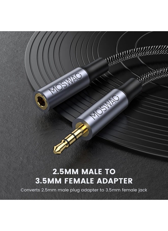 MOSWAG - 2.5mm Male to 3.5mm Female Stereo Audio Jack Adapter,2.5mm Balanced Male to 3.5mm Stereo Female Jack Plug Cable for Astell&Kern AK240 AK380 AK320 onkyo DP-X1 FIIO X5III XDP-300R iBasso DX200 - Image 1