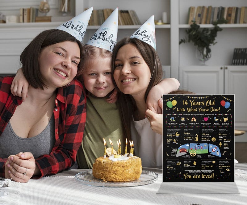 Paintio 14th Birthday Gifts - Card Birthday Life in Numbers - Birthday Gift Ideas for 14 Years Old - 14th Birthday Decorations - 14 Birthday Poster [Unframed 8x10] - Image 2