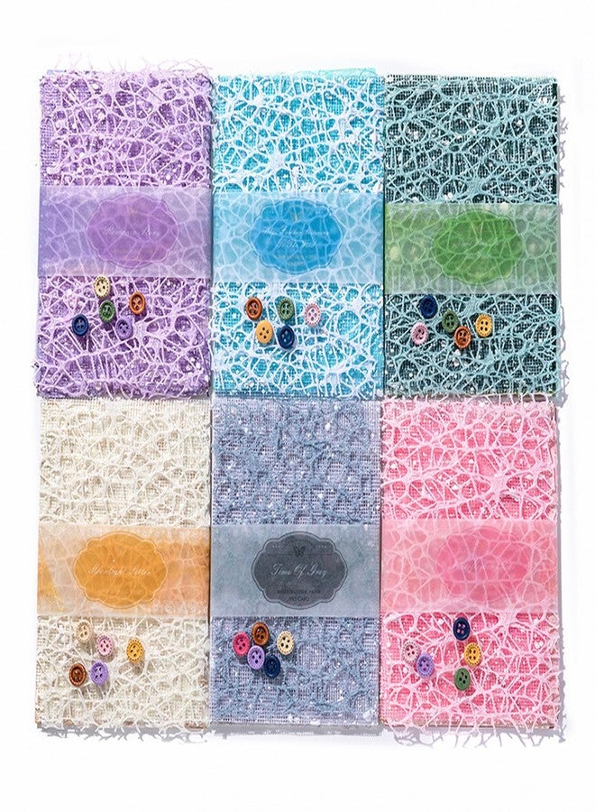 Yuilgdo 156 Sheets Textured Scrapbook Paper & Mesh Fabric Assorted Set +30 Buttons - 6 Pack Mixed Special Paper for DIY Scrapbooking Planner Bullet Junk Journal Supplies Collage Background 3.9x5.5 Inch - Image 4
