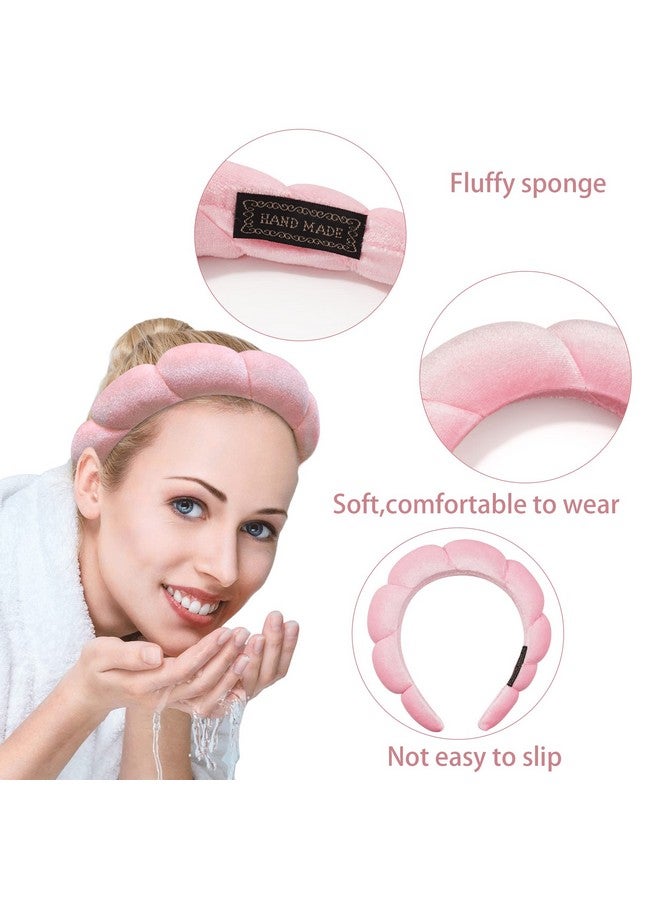 Ayesha Yesha Spa Headband For Women Sponge Headband For Washing Face Clouds Soft Hairband Skincare Makeup Headbands For Women Girls Shower Makeup Skincare (Pink) - Image 5