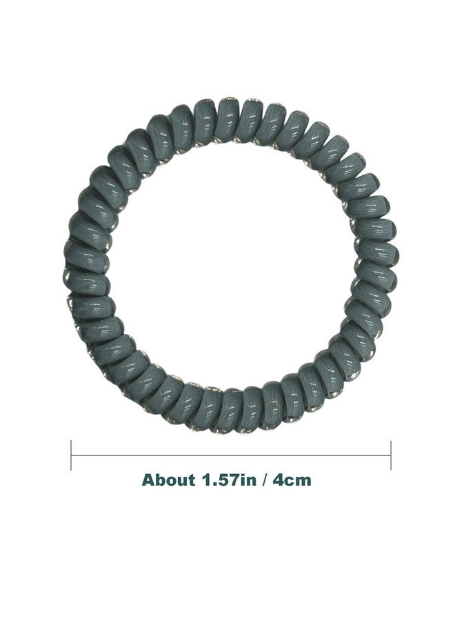 hodooly 15 Pcs Spiral Hair Ties Coil Elastics Hair Ties Gray Medium Spiral Hair Tiesno Crease Hair Coils Telephone Cord Plastic Hair Ties - Image 4