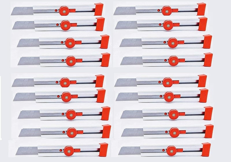 Definite Golu Heavy Duty Unbreakable Aluminum Metal Body Durable Cutter Blade 18 mm for Factory Home Office (Replaceable Blades) (Pack of 18 Blades) - Image 1