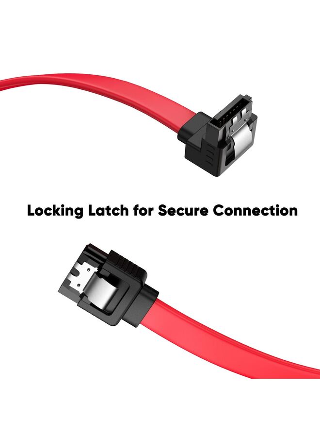 LAMAY 2PCS SATA III Cable 15.6-inch SATA III 6.0 Gbps 7pin Female to Female Data Cable with Locking Latch Red - Image 3