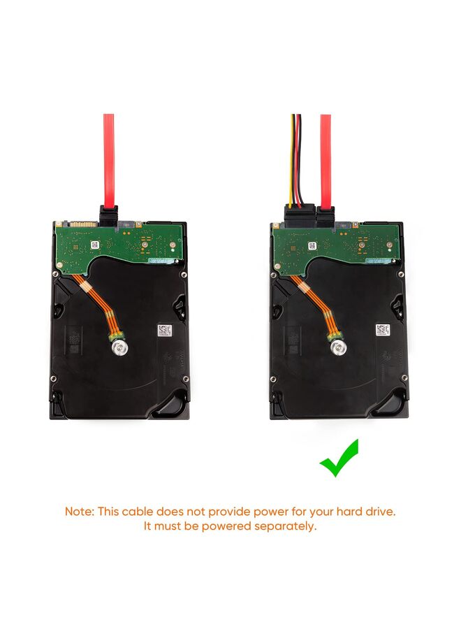 LAMAY 2PCS SATA III Cable 15.6-inch SATA III 6.0 Gbps 7pin Female to Female Data Cable with Locking Latch Red - Image 2