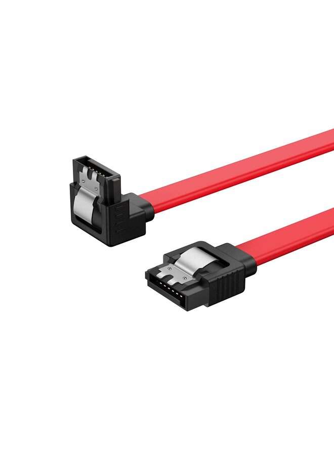 LAMAY 2PCS SATA III Cable 15.6-inch SATA III 6.0 Gbps 7pin Female to Female Data Cable with Locking Latch Red - Image 1