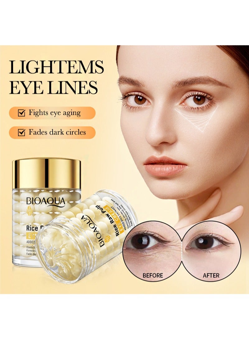 BIOAOUA Rice Raw Pulp Eye Cream，Silky And Refreshing Flawless Eye Cream, Pearl Moisturizing And Oil Control, Lightens Dark Circles And Eliminates Eye Puffiness (60g) - Image 2