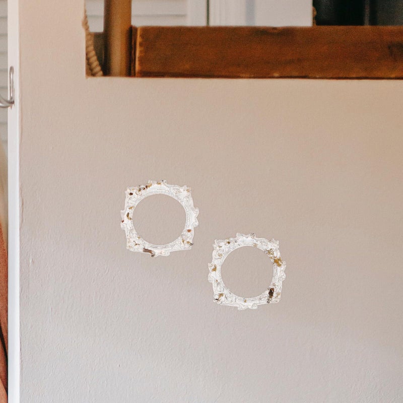 4Pcs Mini Round Photo Frames With Gold Foil Design Resin Vintage Wall And Tabletop Decor - Image 4