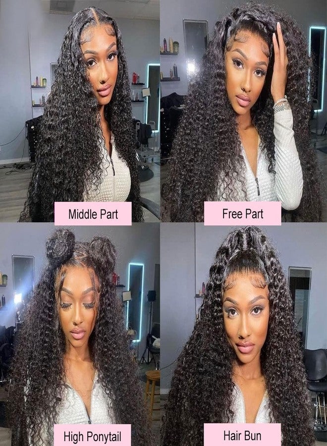 سوبر نوفا باروكة شعر طبيعي من سوبرنوفا، بدون غراء، مقاس 13x6، بموجات عميقة، مقدمة دانتيل، شعر بشري طبيعي، منتوفة ومقطوعة مسبقًا، سهلة الارتداء، شعر مجعد عميق، مناسبة للنساء ذوات البشرة السمراء، دانتيل شفاف، كثافة 150، طول 16 بوصة - Image 4