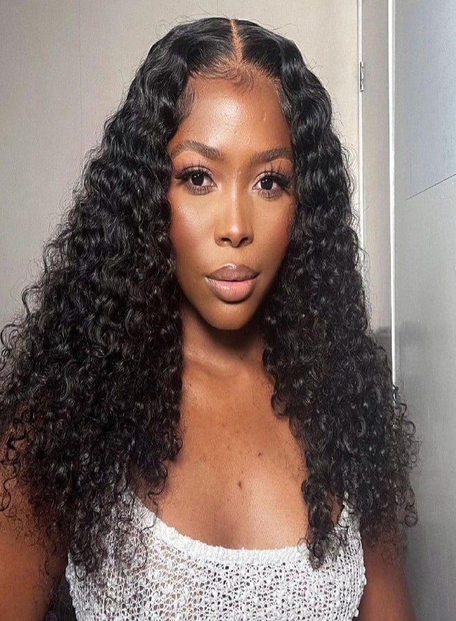 سوبر نوفا باروكة شعر طبيعي من سوبرنوفا، بدون غراء، مقاس 13x6، بموجات عميقة، مقدمة دانتيل، شعر بشري طبيعي، منتوفة ومقطوعة مسبقًا، سهلة الارتداء، شعر مجعد عميق، مناسبة للنساء ذوات البشرة السمراء، دانتيل شفاف، كثافة 150، طول 16 بوصة - Image 1