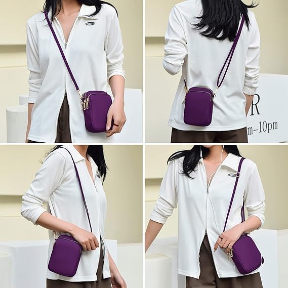 ketmart Womens Small Crossbody Cell Phone Bag , Mini Over Shoulder Handbag Purse With Crossbody Cell Phone Purse Holder Wallet(Color_Purpal), Purple - Image 5