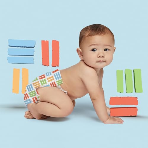 Hello Bello Premium Diapers Size 1, Balloon Buddies & Crosshatch Cuties Designs, 82ct Club Box - Image 4