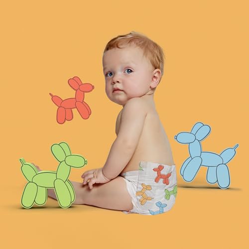 Hello Bello Premium Diapers Size 1, Balloon Buddies & Crosshatch Cuties Designs, 82ct Club Box - Image 5