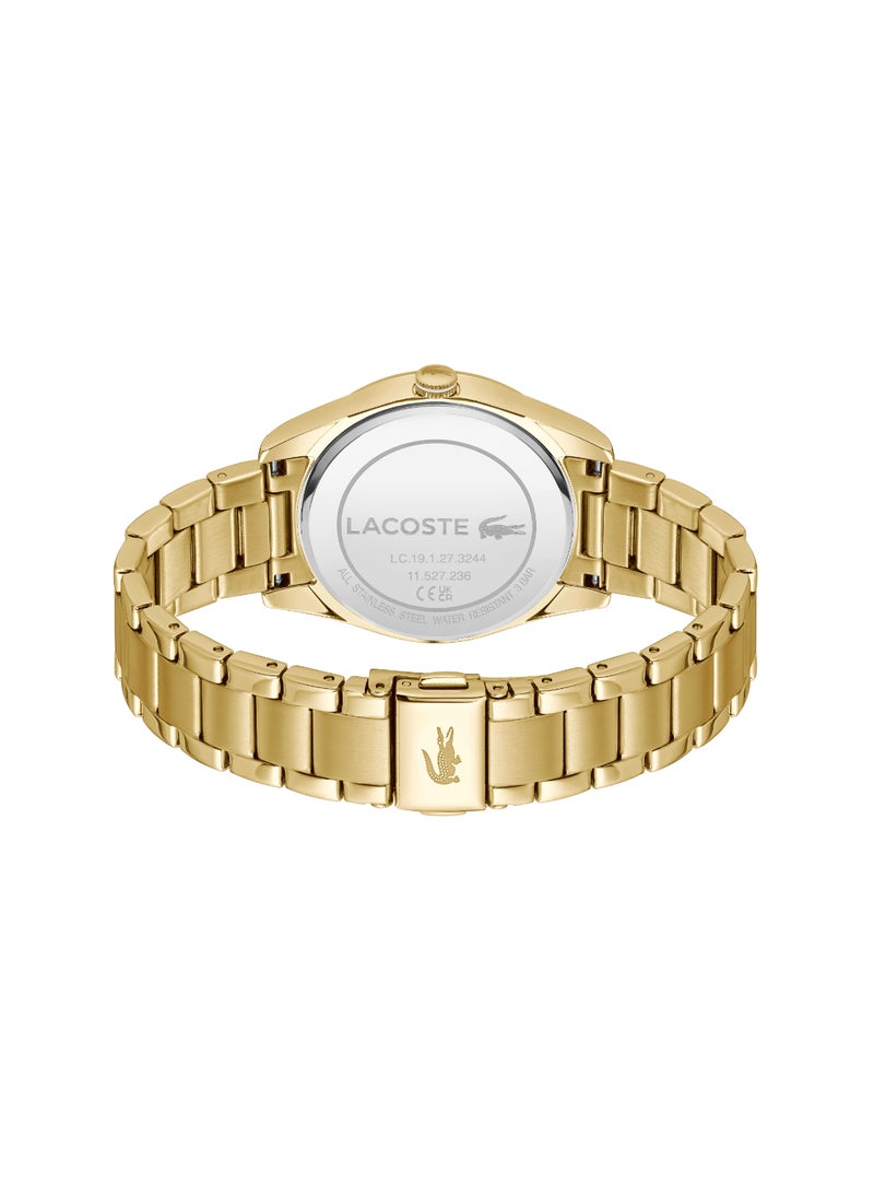 LACOSTE ساعة نسائية دائرية أنالوج بعلبة كراميل - 2001363 - Image 3