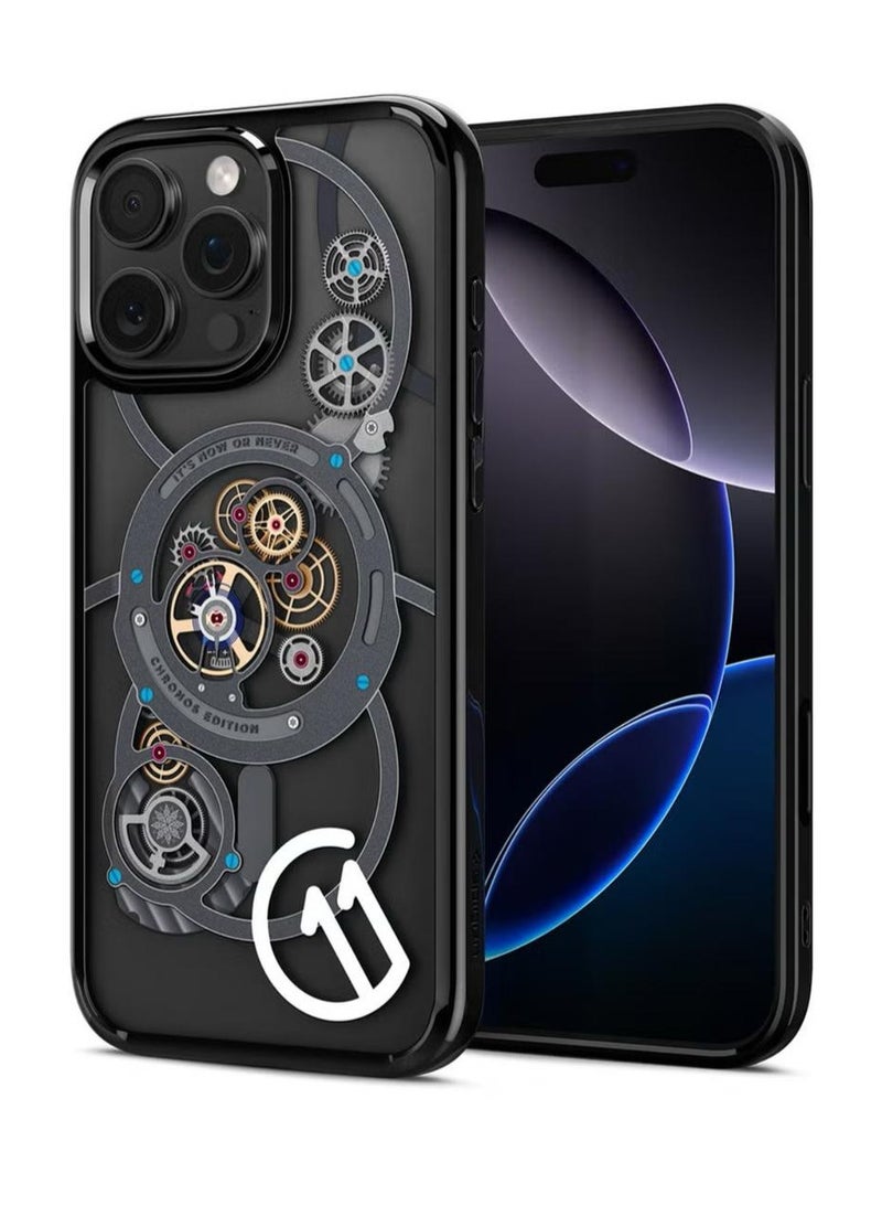 Spigen Ultra Hybrid T MagFit for iPhone 16 PRO Case Cover [Camera Control Button Cover] with MagSafe [3D Spatial Effect with Hexa-Layer Print] - C11 Chronos - Image 1