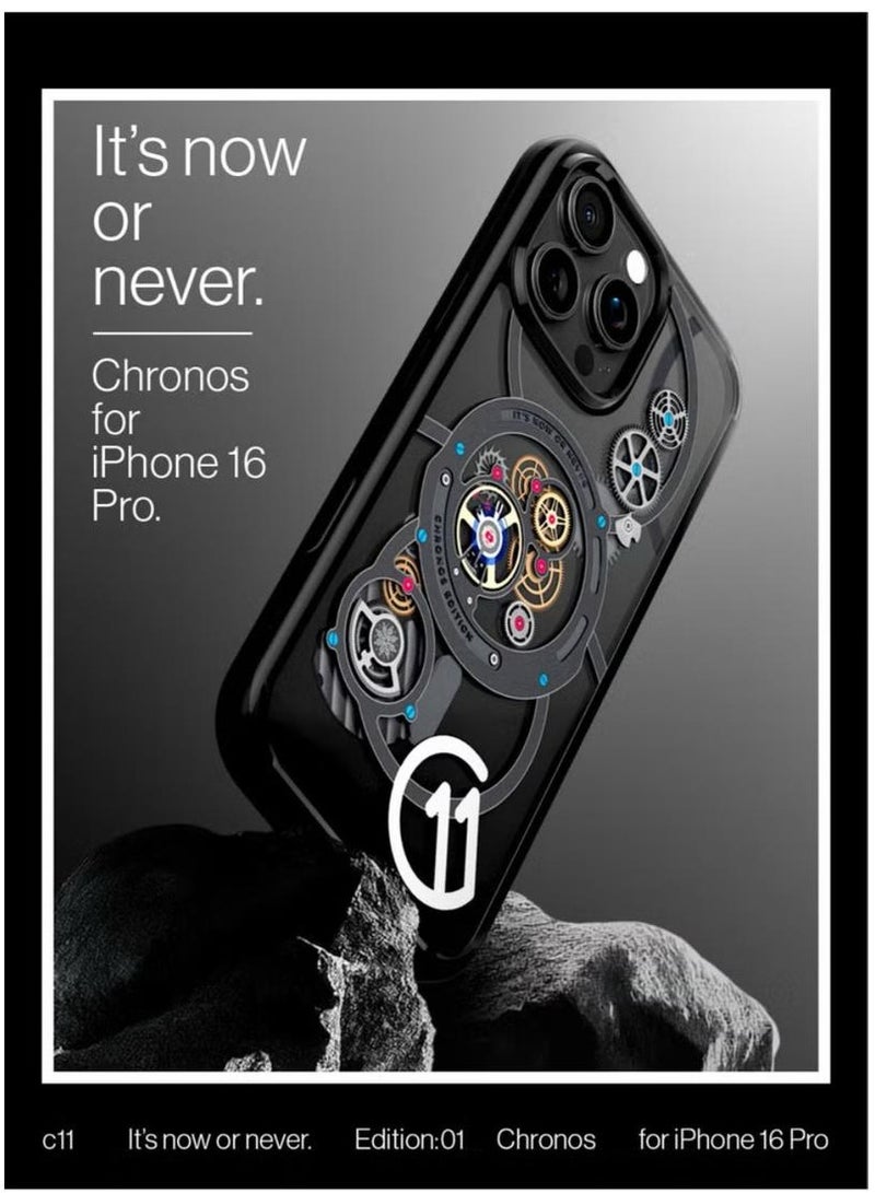 Spigen Ultra Hybrid T MagFit for iPhone 16 PRO Case Cover [Camera Control Button Cover] with MagSafe [3D Spatial Effect with Hexa-Layer Print] - C11 Chronos - Image 2