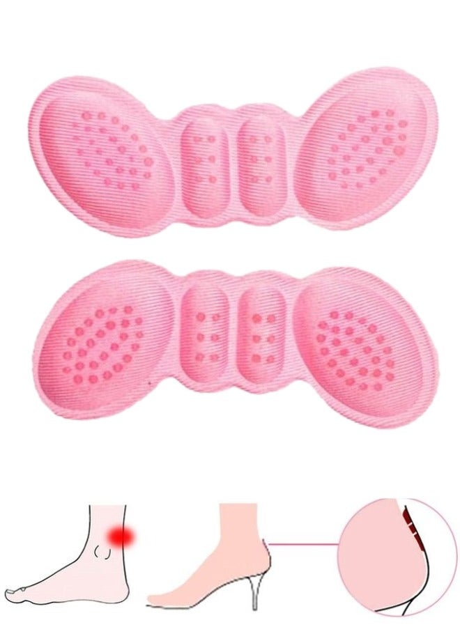 Heel Pads Womens Mens Insoles, Self Adhesive Heel Clip Liner Heel Pad For Loose Shoes Too Large Insole Padding To Improve Shoe Fit And Comfort Heel Protector Light Skin Tone, 1 Pairs - Pink
