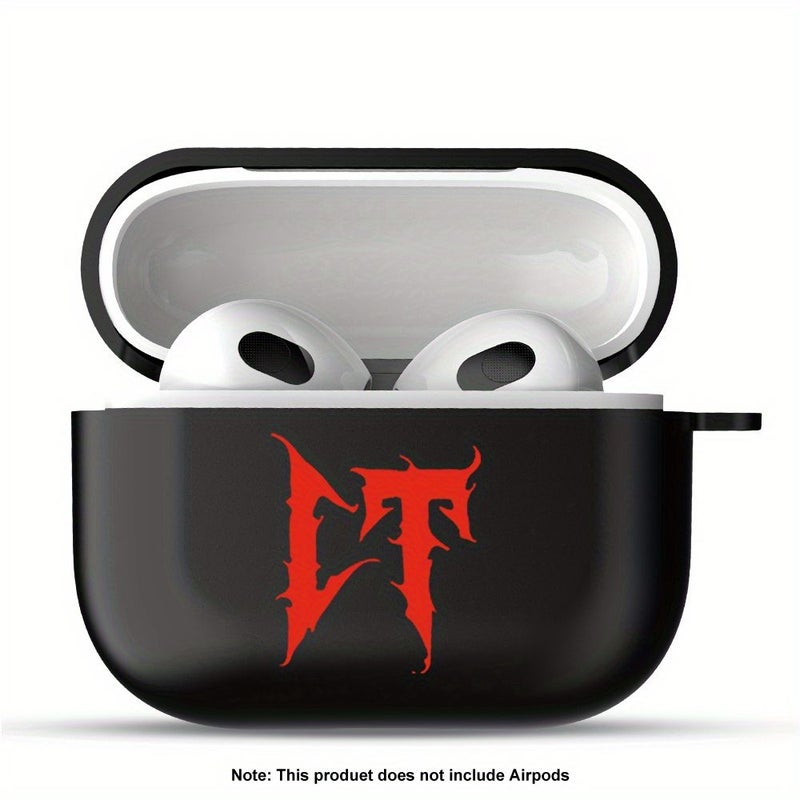 Black Red Pattern Anti Drop Case for AirPods 4 Transparent Protective Cover - Image 1