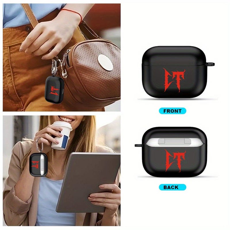 Black Red Pattern Anti Drop Case for AirPods 4 Transparent Protective Cover - Image 5