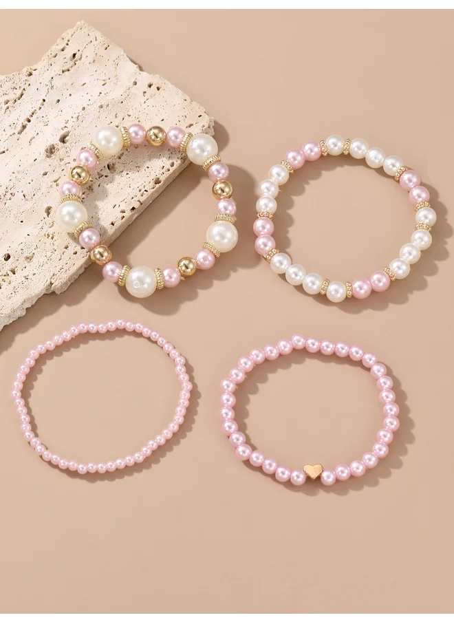 تايك تو Take Two Set of 4 - Embellished Faux Pearl Bracelet