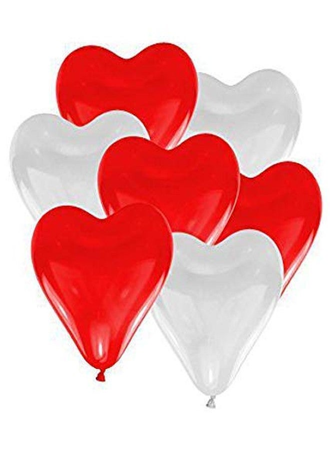 Hk Balloons Latex Heart Shaped Wedding Anniversary Balloon (Red, White) - Pack Of 50 - Image 3